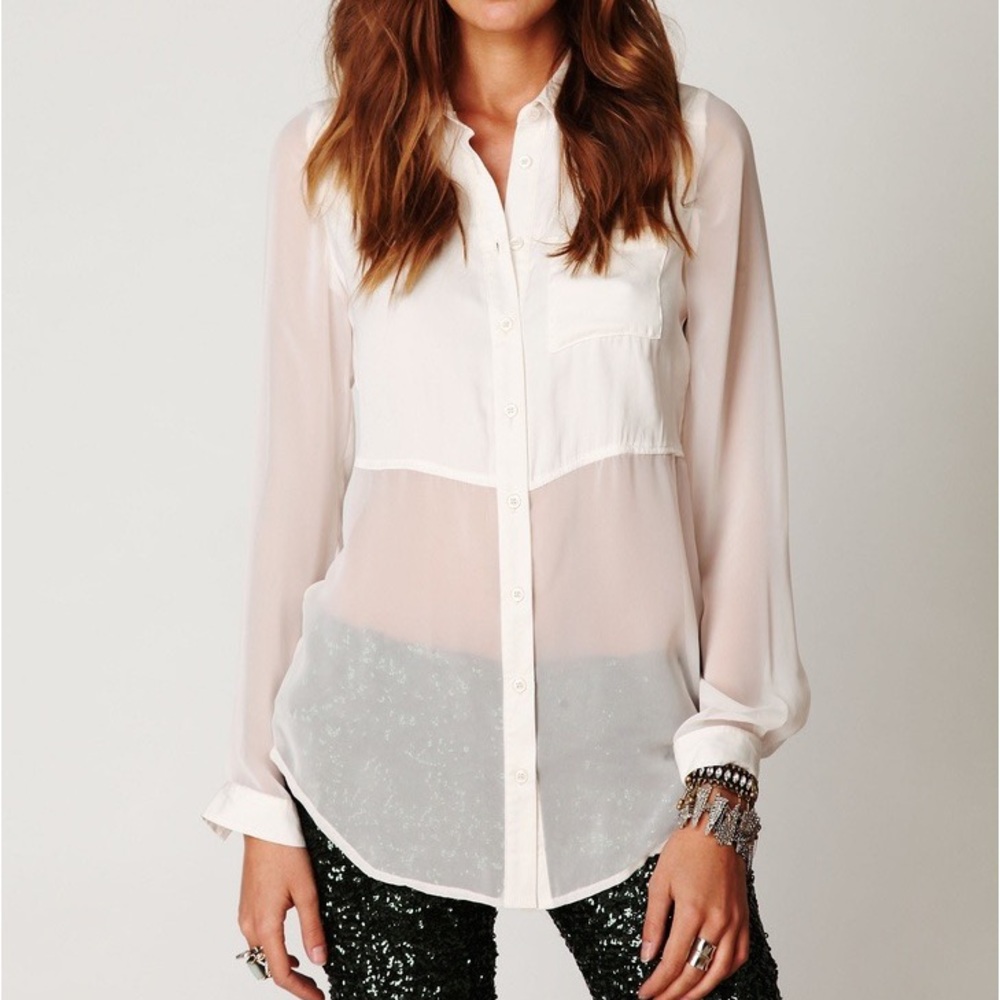 White button up top